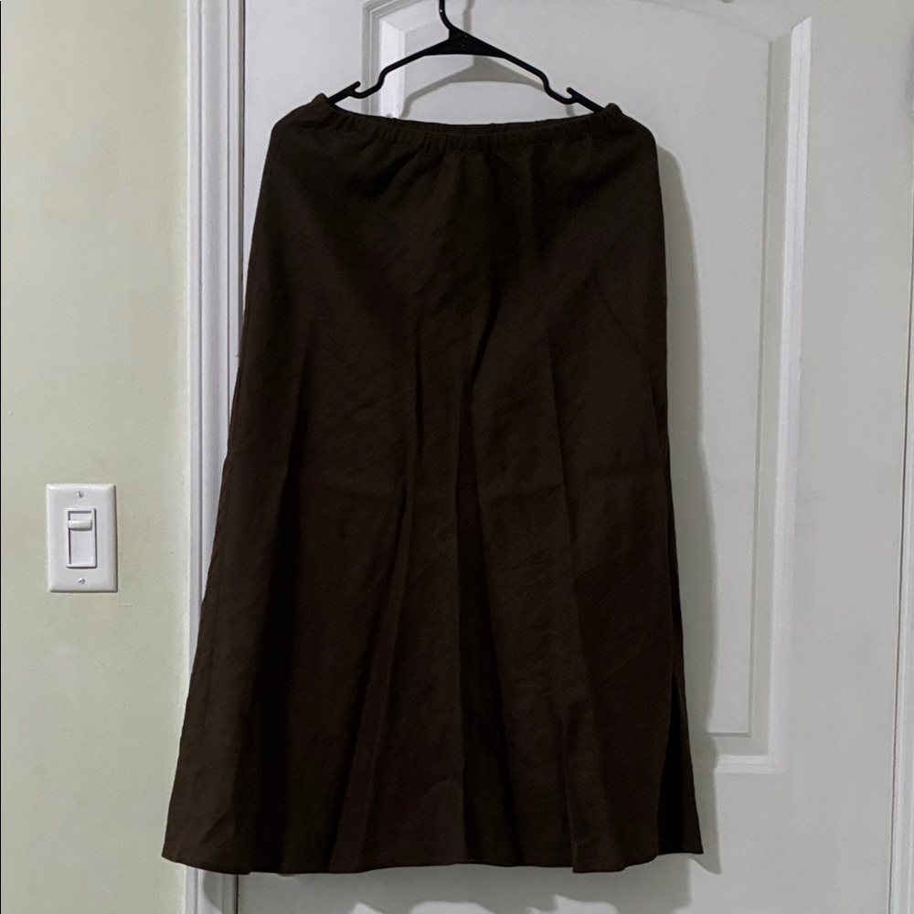 Eileen Fisher * A-Line Bias Skirt * Branch (Olive/Brown) * PP